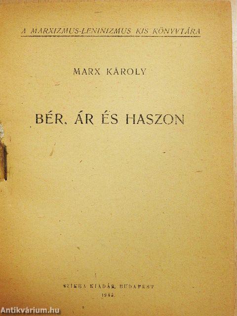 Bér, ár és haszon