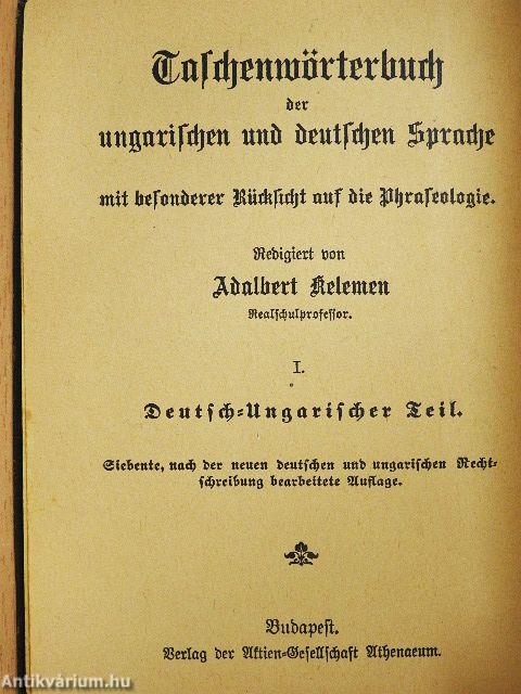 Magyar és német zsebszótár I.