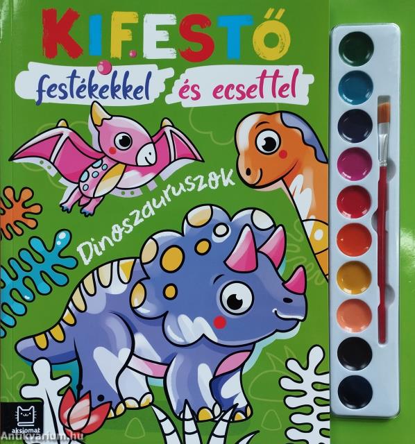 Kifestő festékekkel és ecsettel. Dinoszauruszok