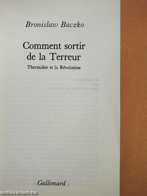 Comment sortir de la Terreur