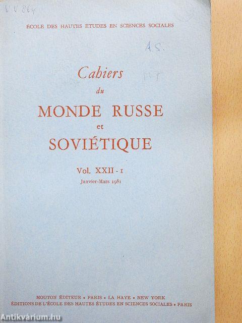 Cahiers du Monde Russe et Soviétique Janvier-Mars 1981