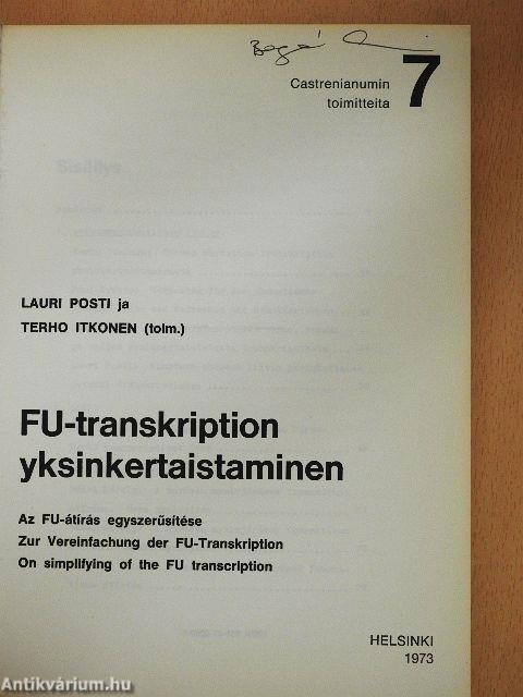 FU-transkription yksinkertaistaminen