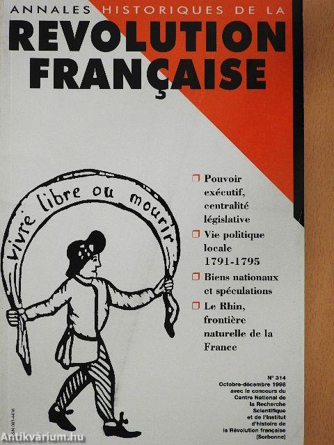 Annales Historiques de la Revolution Francaise Octobre-Décembre 1998