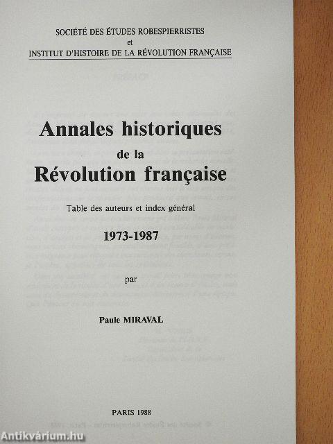 Annales historiques de la Révolution francaise