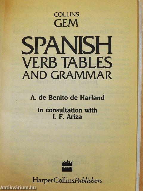 Spanish Verb Tables and Grammar