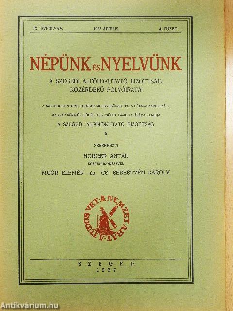 Népünk és nyelvünk 1937. április