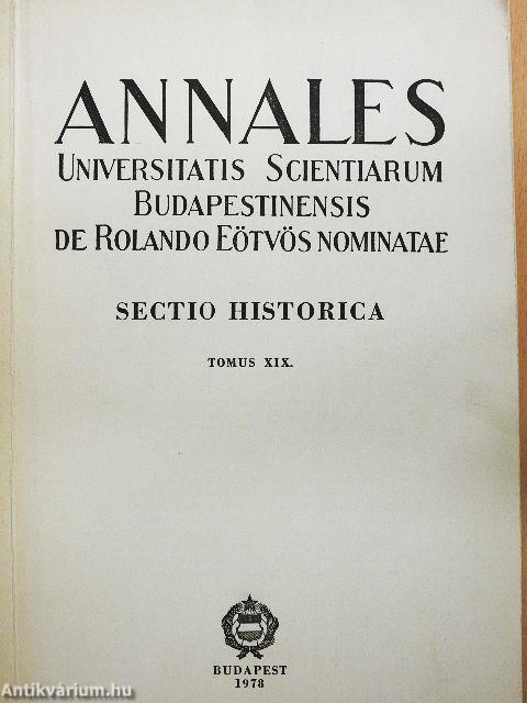 Annales Universitatis Scientiarum Budapestinensis de Rolando Eötvös Nominatae XIX.