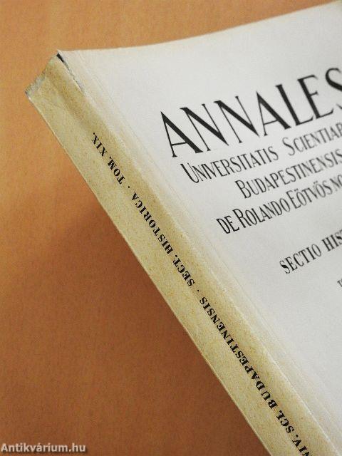 Annales Universitatis Scientiarum Budapestinensis de Rolando Eötvös Nominatae XIX.