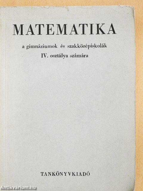 Matematika IV.