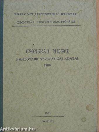 Csongrád megye fontosabb statisztikai adatai 1960