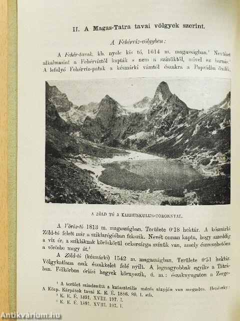 A Magas-Tátra tavai hegy- és vízrajzi szempontból