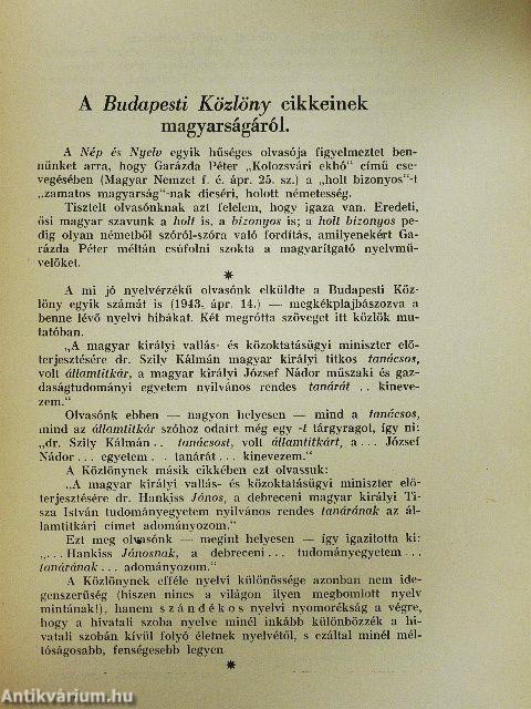 Nép és nyelv 1943. május