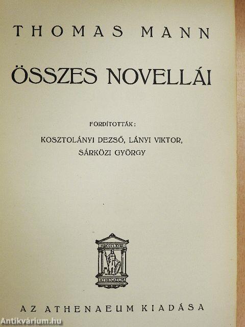 Thomas Mann összes novellái
