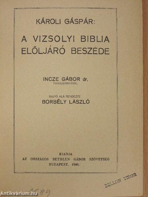 A Vizsolyi Biblia előljáró beszéde