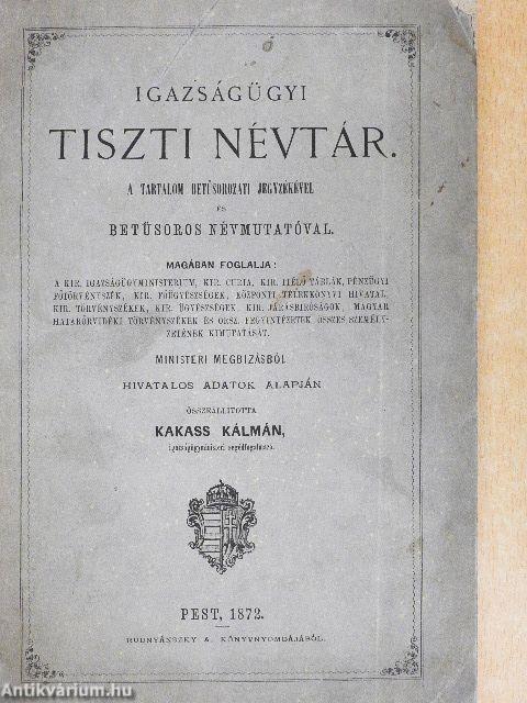 Igazságügyi tiszti névtár