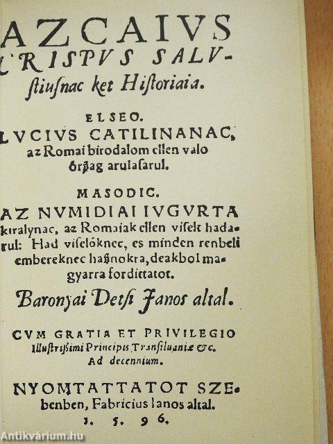 Az Caius Crispus Sallustiusnak két históriája