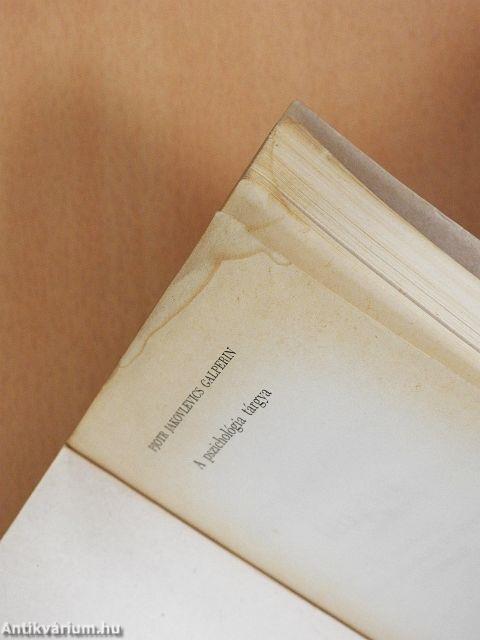 A pszichológia tárgya