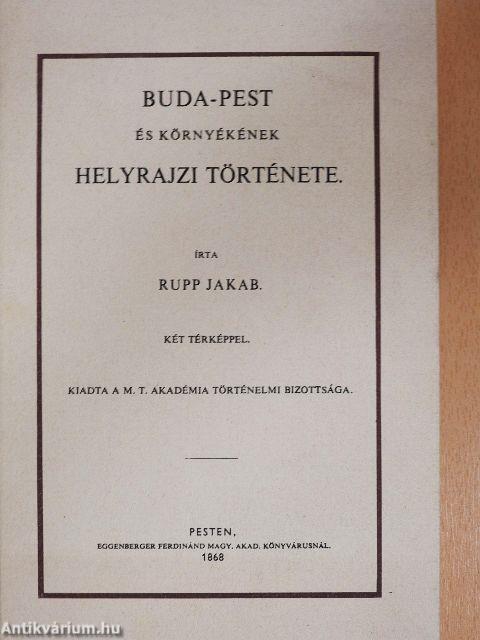 Buda-Pest és környékének helyrajzi története