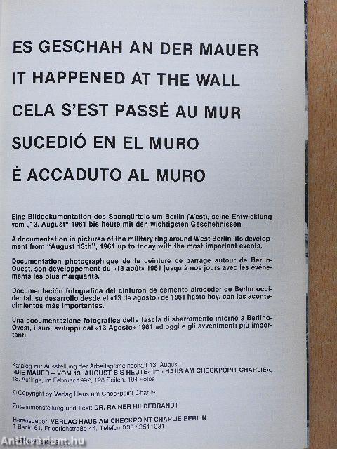 Es geschah an der Mauer