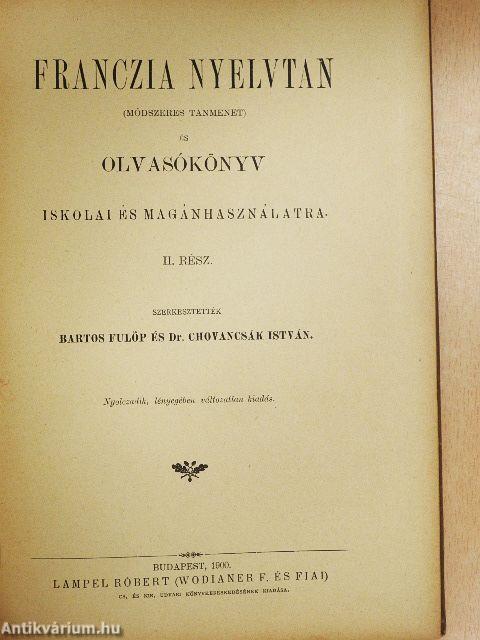 Franczia nyelvtan (módszeres tanmenet) és olvasókönyv II.