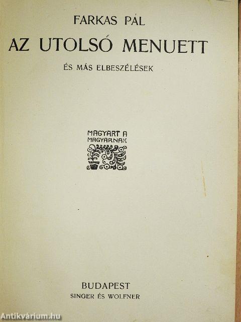 Az utolsó menuett és más elbeszélések