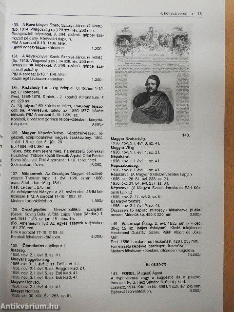 Szőnyi Antikváriuma 4. könyvárverése