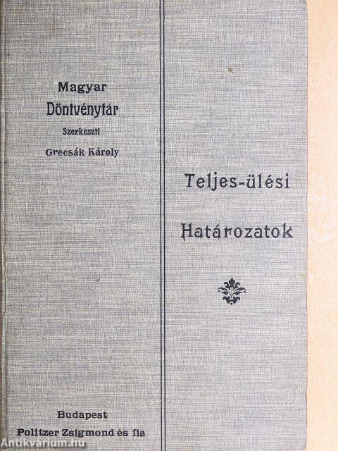 Magyar Döntvénytár I-XII. (nem teljes sorozat)