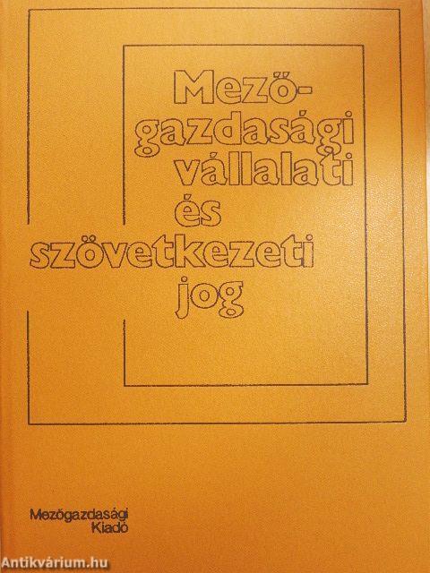 Mezőgazdasági vállalati és szövetkezeti jog