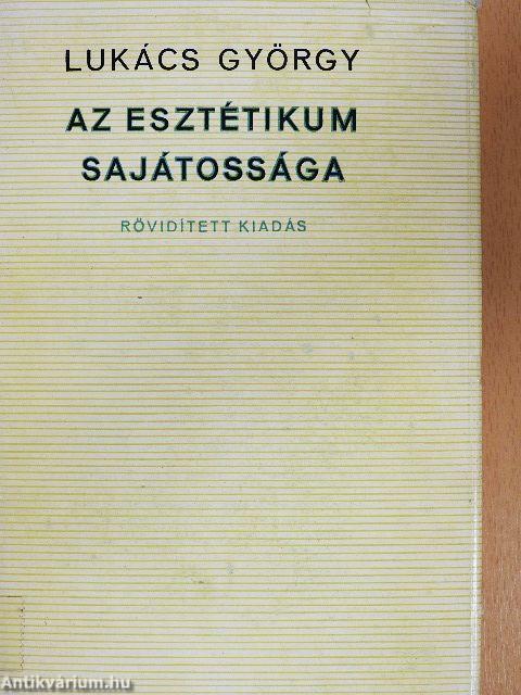 Az esztétikum sajátossága