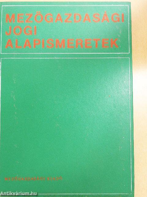 Mezőgazdasági jogi alapismeretek