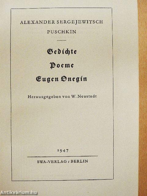 Gedichte/Poeme/Eugen Onegin
