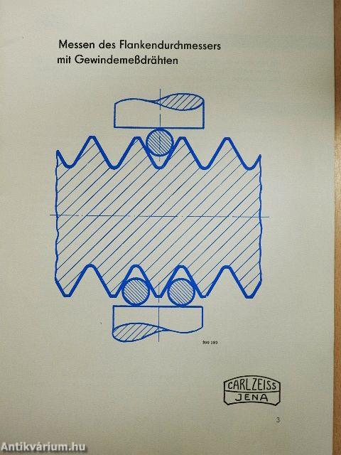 Messen des Flankendurchmessers mit Gewindemeßdrähten