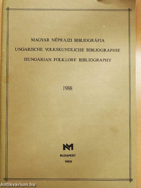 Magyar néprajzi bibliográfia 1988.