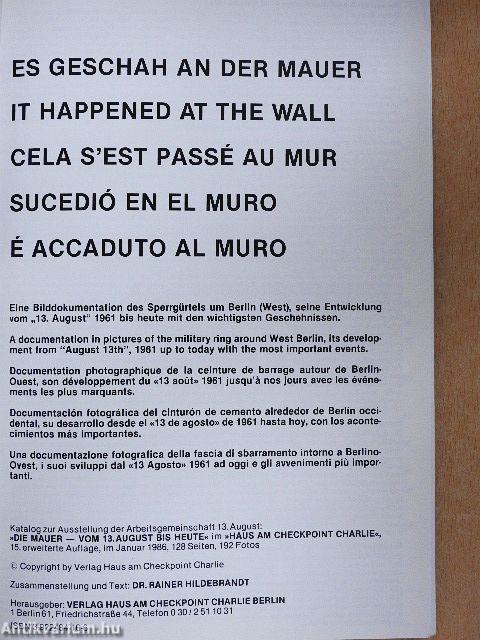 Es geschah an der Mauer