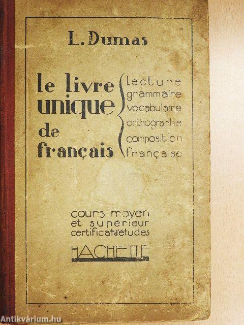 Le livre unique de francais