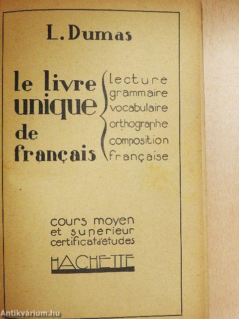 Le livre unique de francais