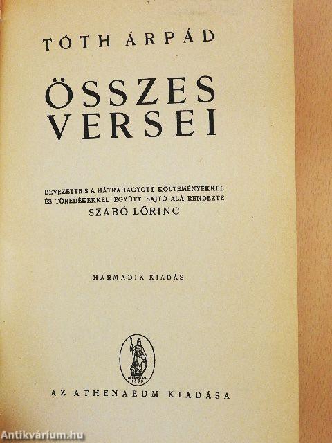 Tóth Árpád összes versei