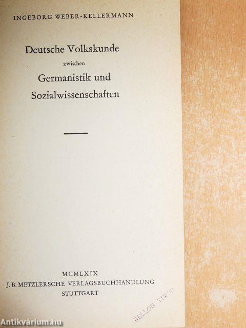 Deutsche Volkskunde zwischen Germanistik und Sozialwissenschaften