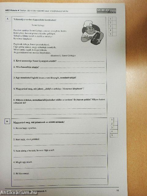 Középiskolai magyar felvételi feladatsorok II. - 8. osztályosoknak