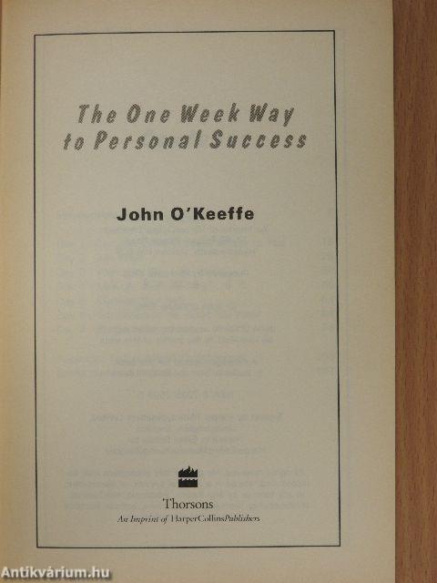 The One Week Way to Personal Success