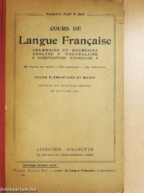Cours de Langue Francaise