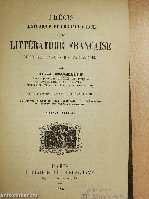 Précis historique et chronologique de la littérature francaise