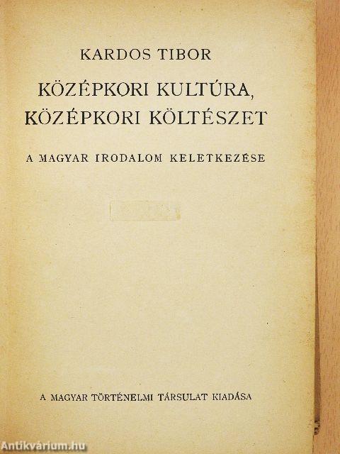 Középkori kultúra, középkori költészet