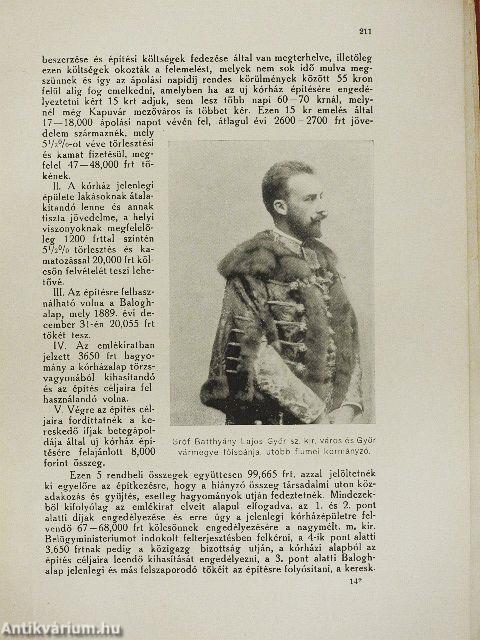 Győr Szabad Királyi Város Szentháromság Közkórházának multja és jelene (rossz állapotú)