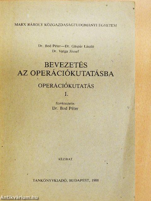 Bevezetés az operációkutatásba I.
