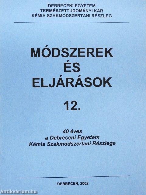 Módszerek és eljárások 12.