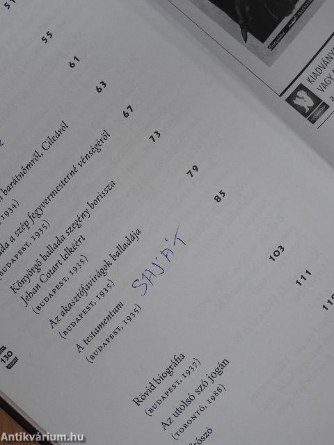 Francois Villon balladái Faludy György átköltésében