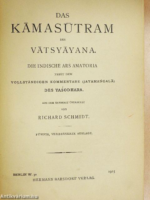 Das Kamasutram des Vatsyayana