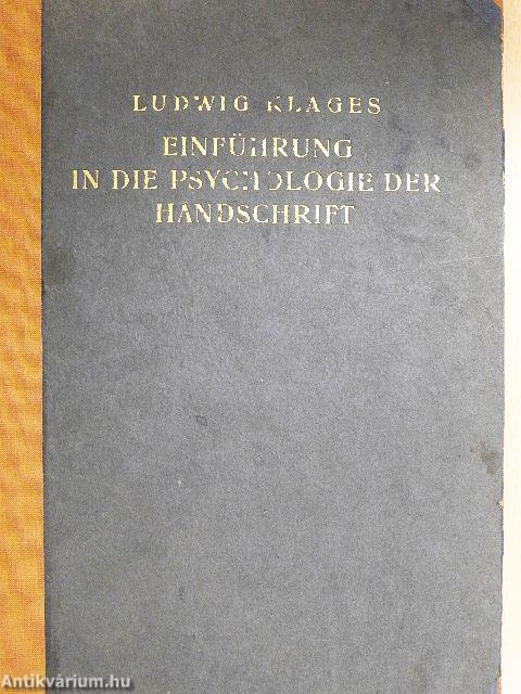 Einführung in die Psychologie der Handschrift