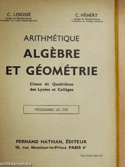 Arithmétique Algébre et Géométrie